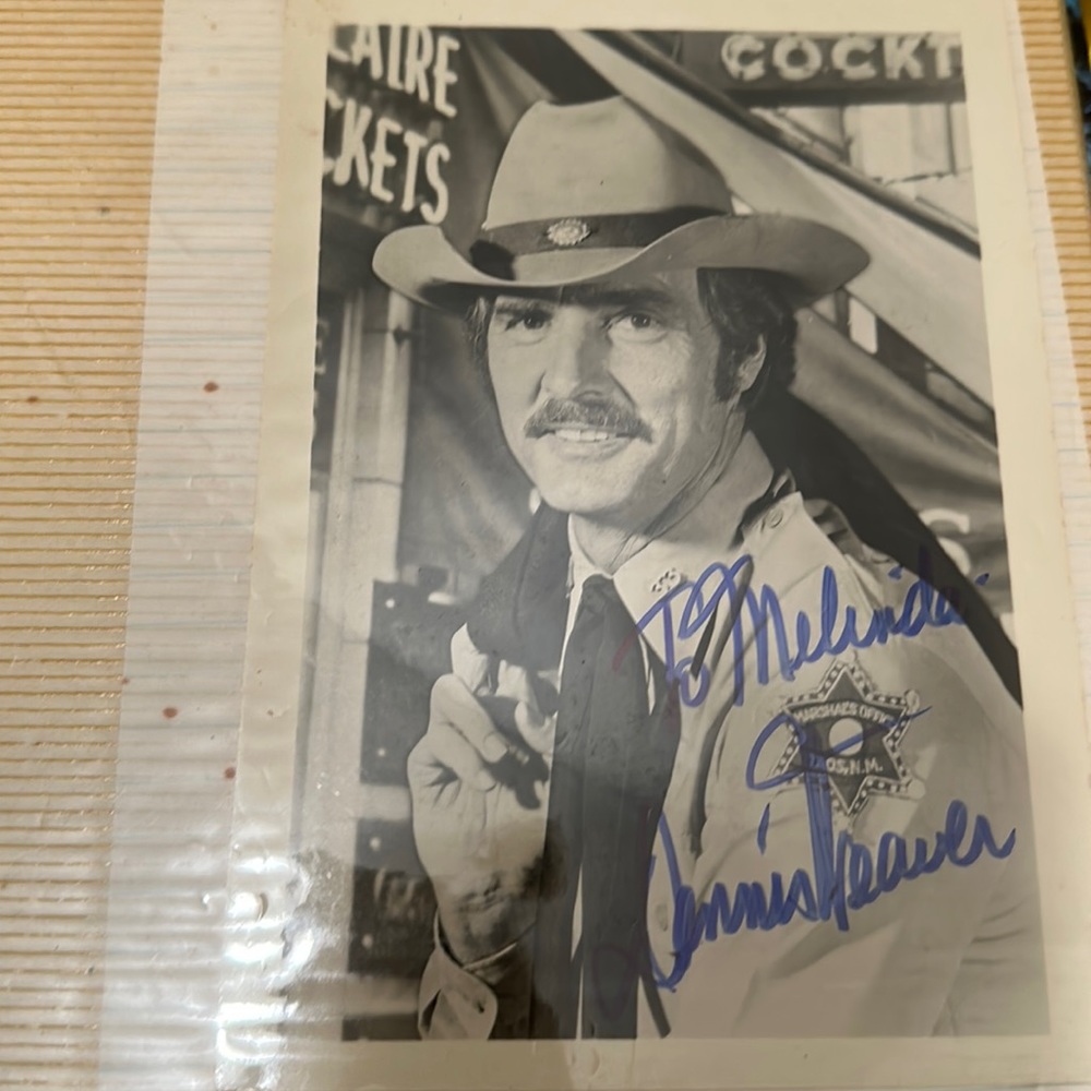 1970s Autographed Photo Dennis Weaver Actor in The Western Movies GunSmoke